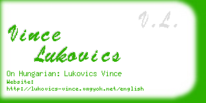 vince lukovics business card